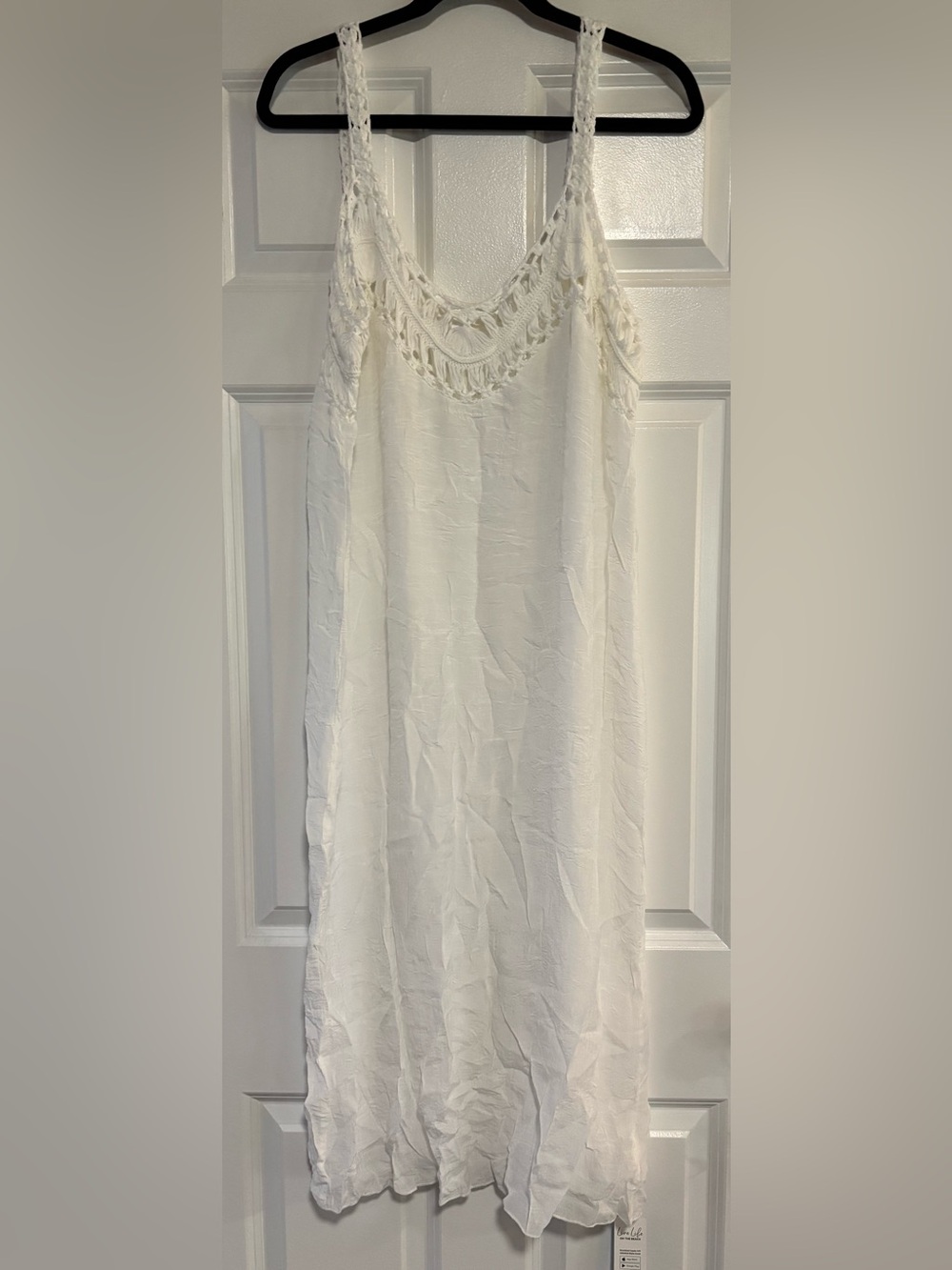 Cupshe White Crochet Trim Women’s Swim Cover-Up Dress, size Medium - Picture 7 of 9